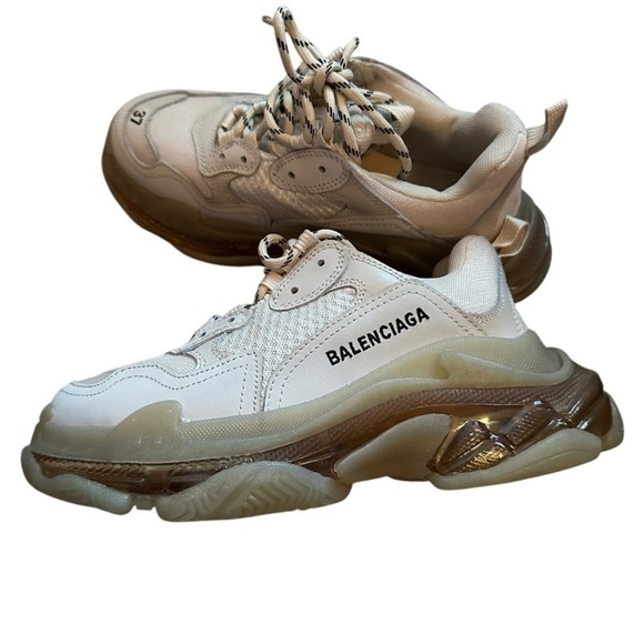 Balenciaga Chunky White Sneakers with Black Accents size 7(37)